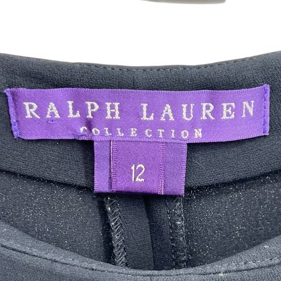 Ralph Lauren Purple Label Collection Silk Trouser Pant Side Stripe Black Size 12 - Picture 16 of 16